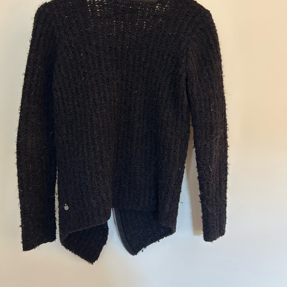Maison Scotch Textured Black Zip-Trim Bouclé Jacket - Picture 5 of 8